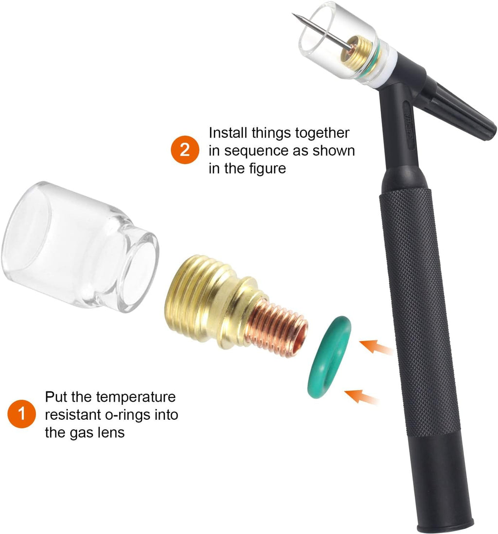 Unlock Your Welding Potential with the 21-Piece #12 Glass Cup Kit for WP-9/20/25 TIG Welding Torches