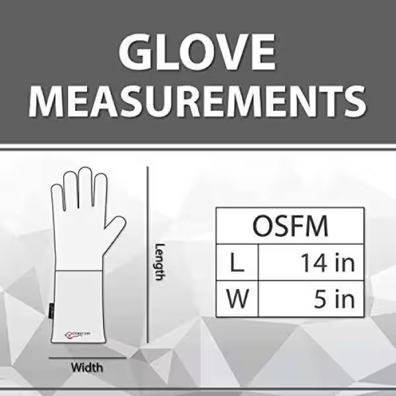 Premium TIG Welding Gloves with Extra-Long Cowhide Gauntlet for Ultimate Heat Protection - 1 Pair