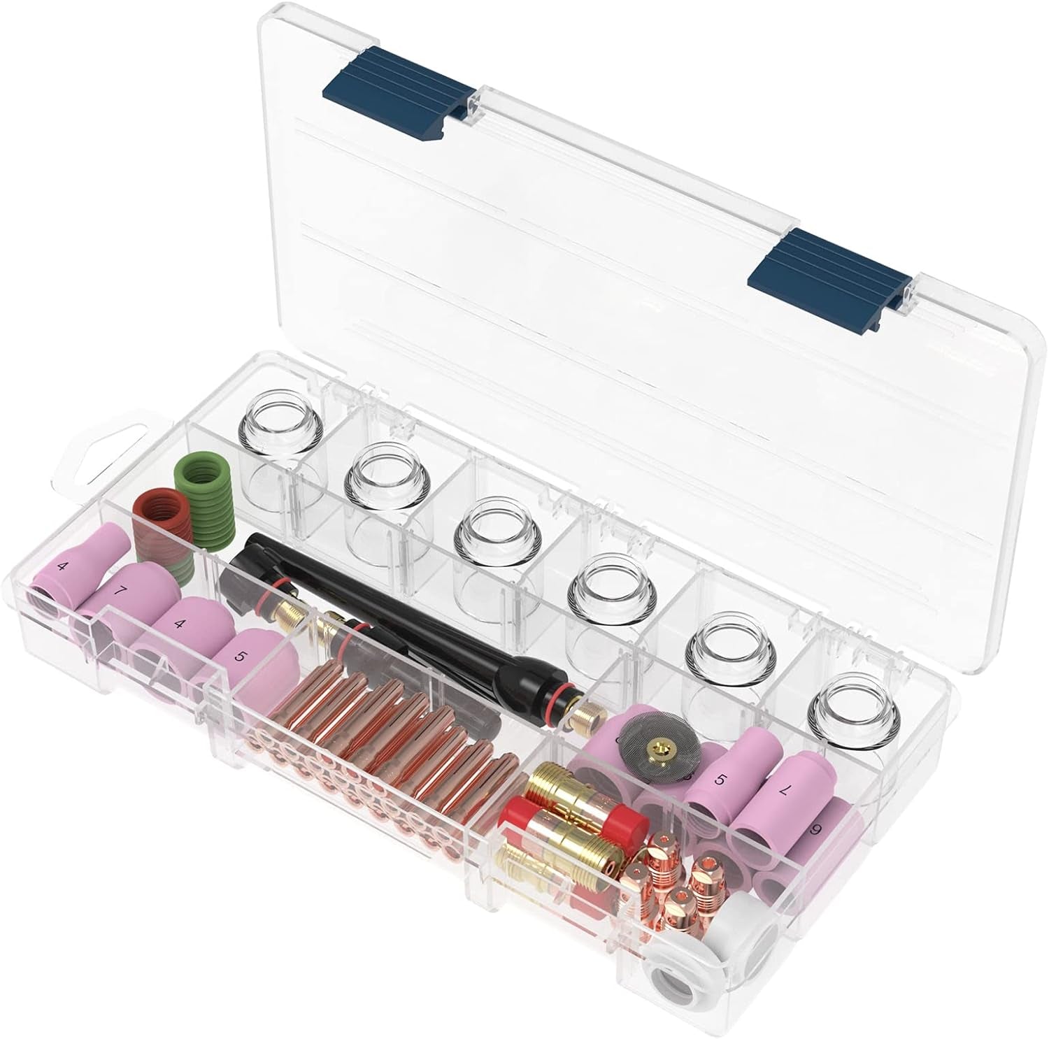 71Pcs TIG Welding Torch Stubby Gas Lens #12 Glass Cup Kit for WP-17/18/26