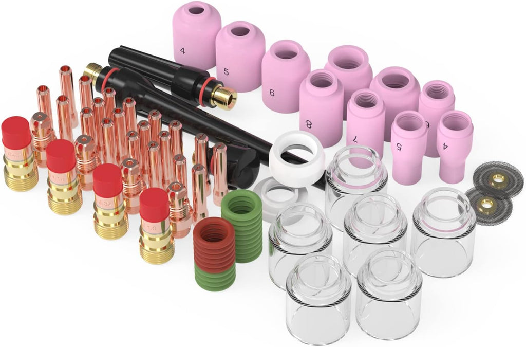71Pcs TIG Welding Torch Stubby Gas Lens #12 Glass Cup Kit for WP-17/18/26