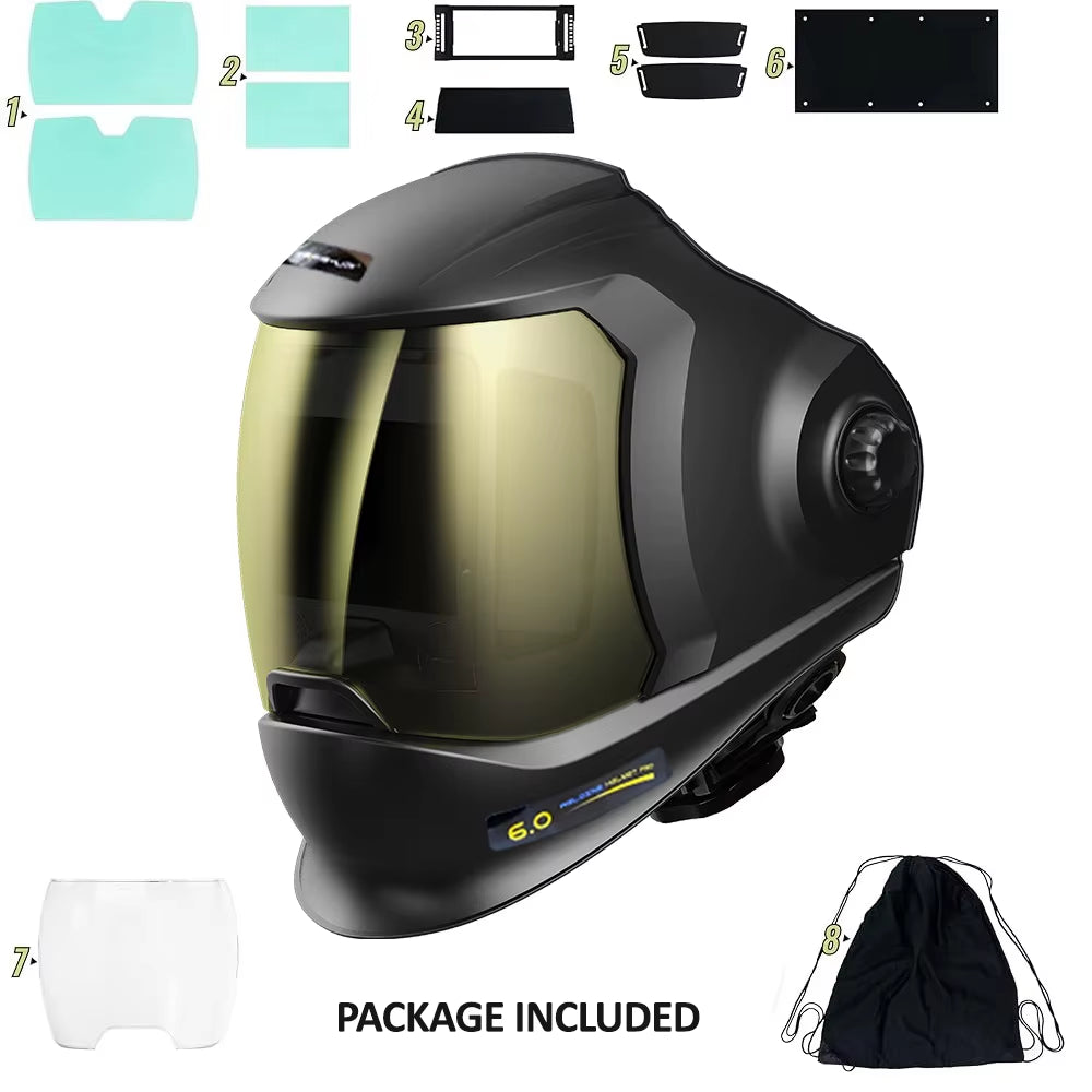 SAFEUP Professional Large View Welding Helmet 1111 for TIG MIG MAG MMA True Color Auto Darkening Welding Hood Cap Mask Welder