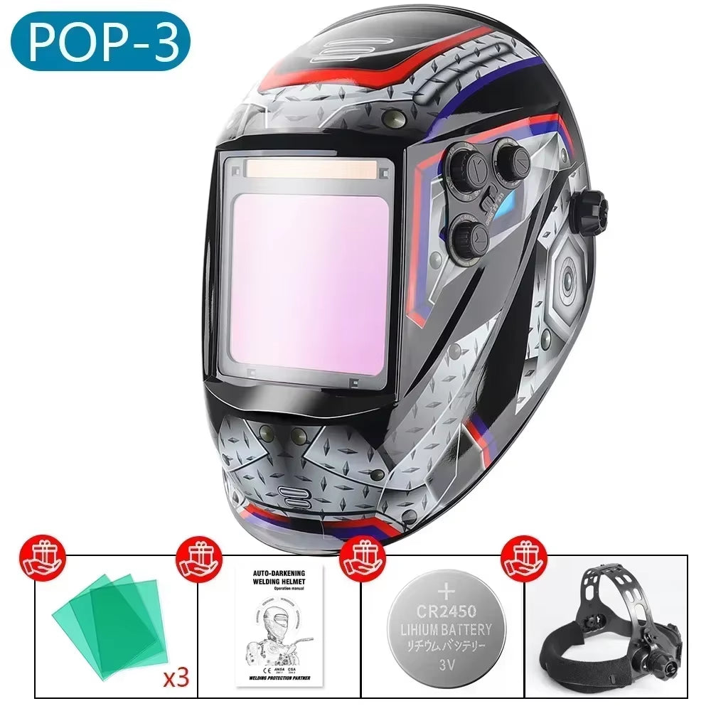 Experience Ultimate Protection with the Q109 Solar Auto Darkening Welding Helmet - True Color Technology for Enhanced Visibility