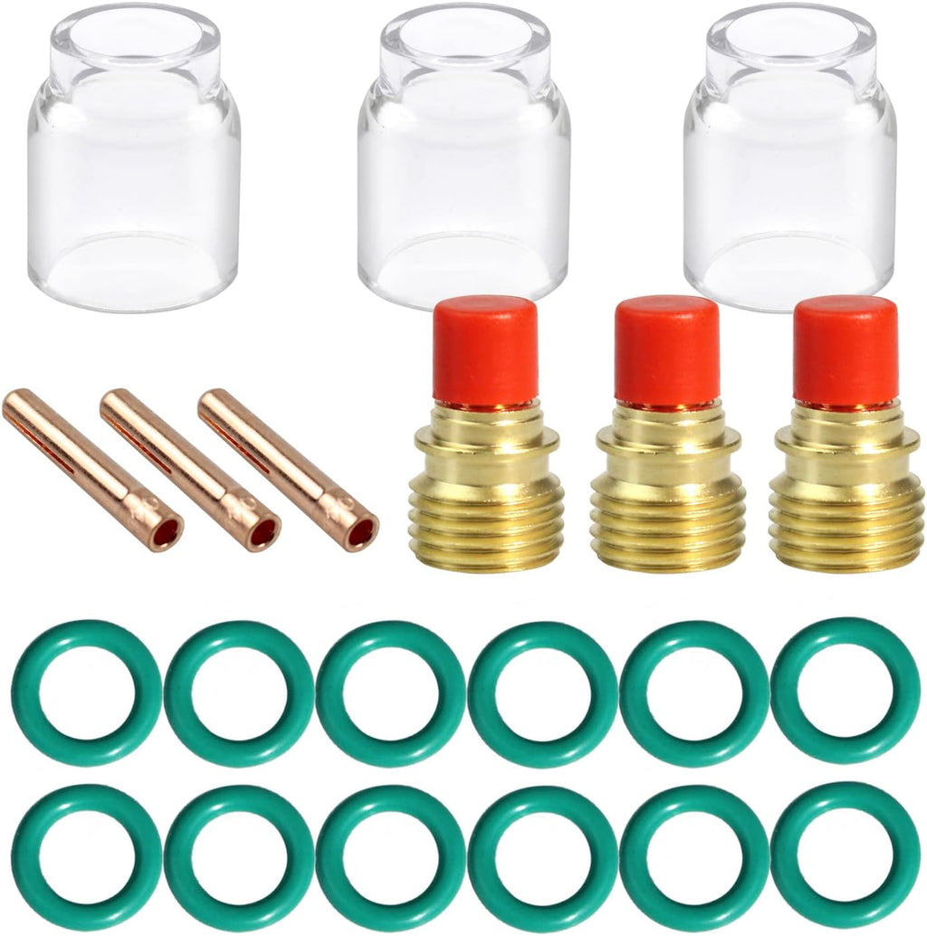 Unlock Your Welding Potential with the 21-Piece #12 Glass Cup Kit for WP-9/20/25 TIG Welding Torches